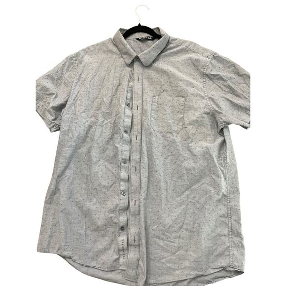 Travis Mathew Men's Gray Studebaker Short Sleeves Button Down Shirt Size Large - Picture 1 of 7